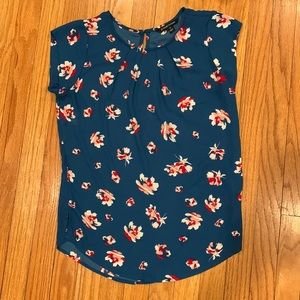 Blue floral blouse